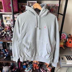 Vintage Champion Reverse Weave Hoodie Light Grey Blue Men’s M